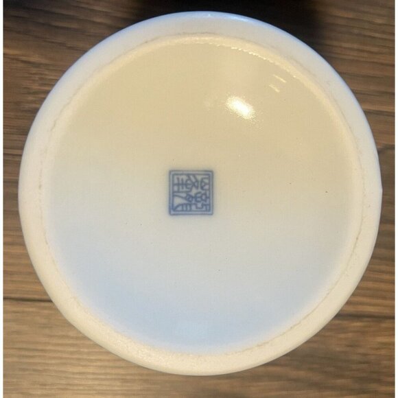 Vintage Ceramic Trinket or Candy‎ Dish Blue and White Japan Pedestal Floral - Picture 4 of 9